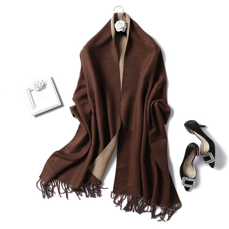 Winter Cashmere Scarf Women Thick Warm Shawls Wraps