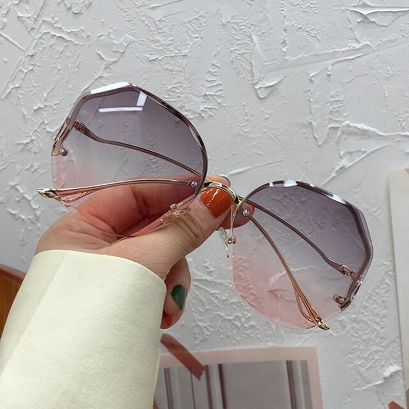 Irregular Round Sunglasses Women Brand