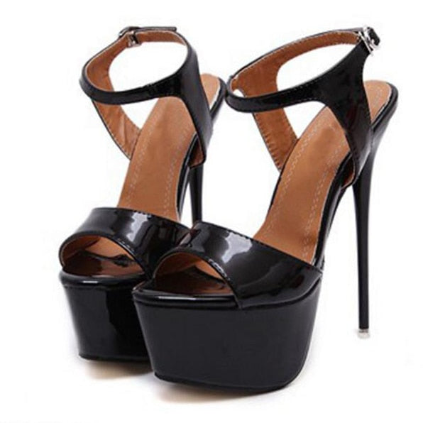 Aneikeh Ankle Strap Heels Platform Sandals