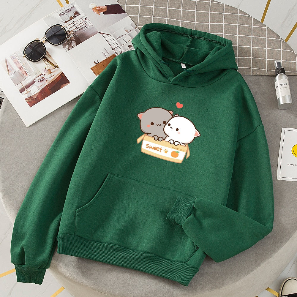 Grunge Aesthetic Hooded Hoodies Women Kawaii