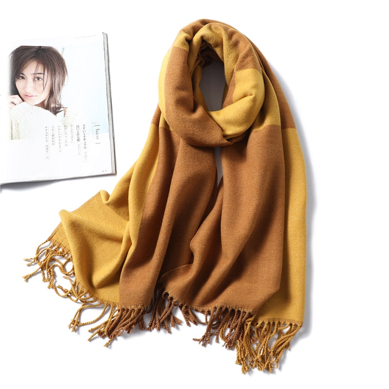 Winter Cashmere Scarf Women Thick Warm Shawls Wraps