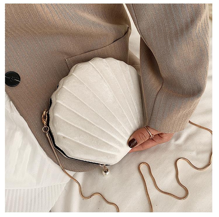 Women Chain Bag Shell Shape Shoulder Bag