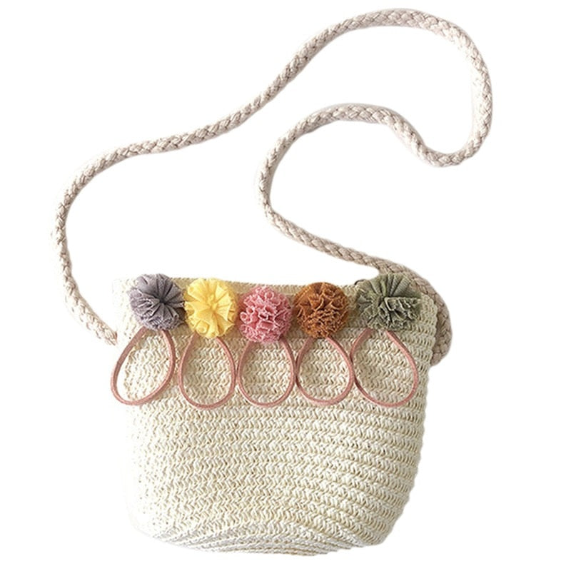 Women Crossbody Shoulder Bag Knitted Straw