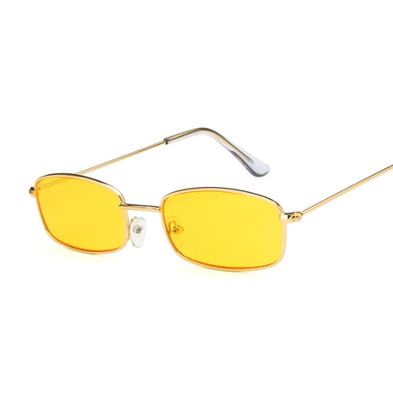 Small Frame Yellow Shades Square Sunglasses