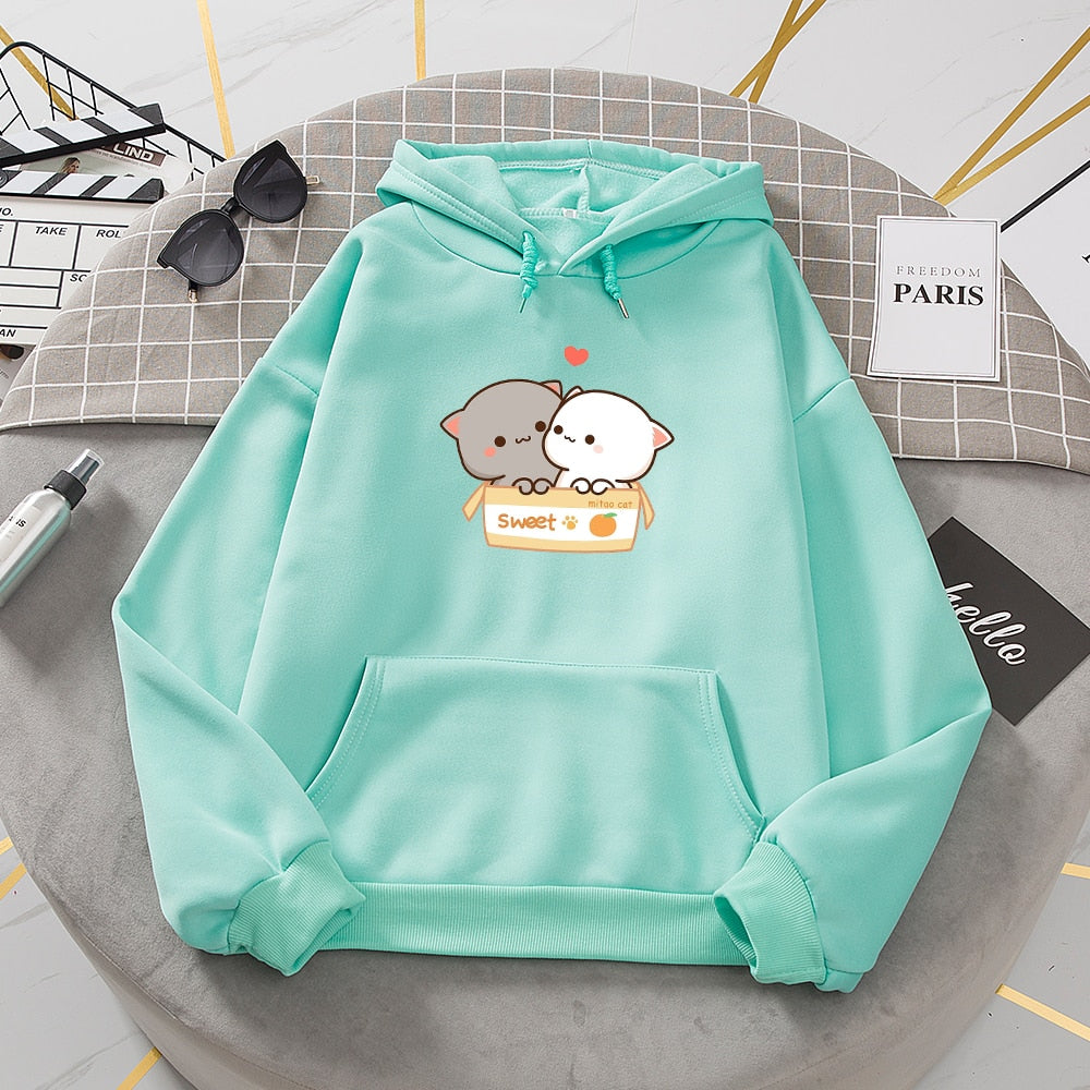 Grunge Aesthetic Hooded Hoodies Women Kawaii