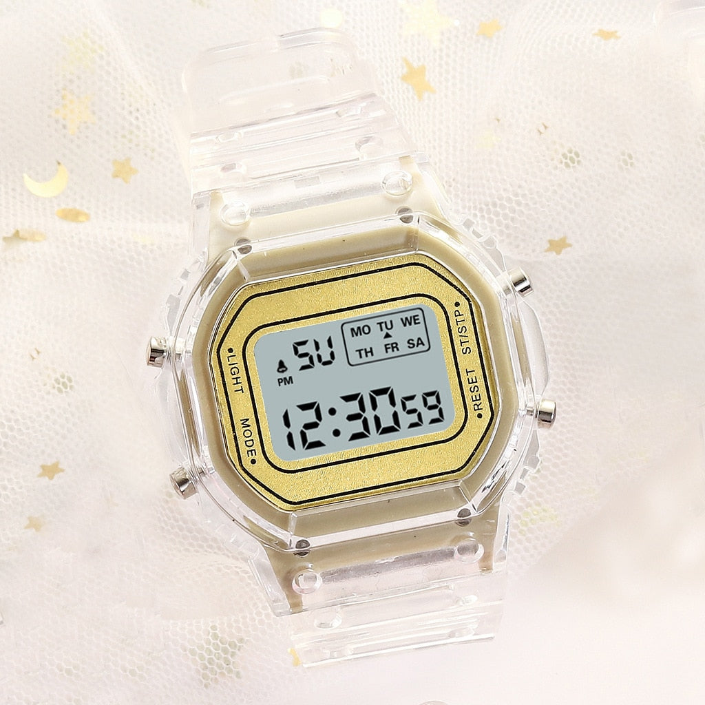 New Fashion Transparent Digital Watch Square