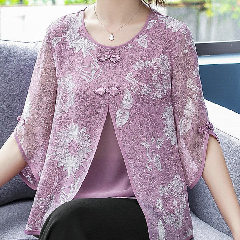 Women Spring Summer Style Chiffon Blouses Shirts