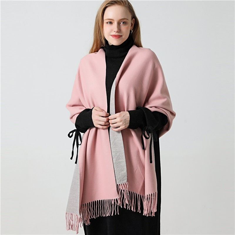 Winter Cashmere Scarf Women Thick Warm Shawls Wraps