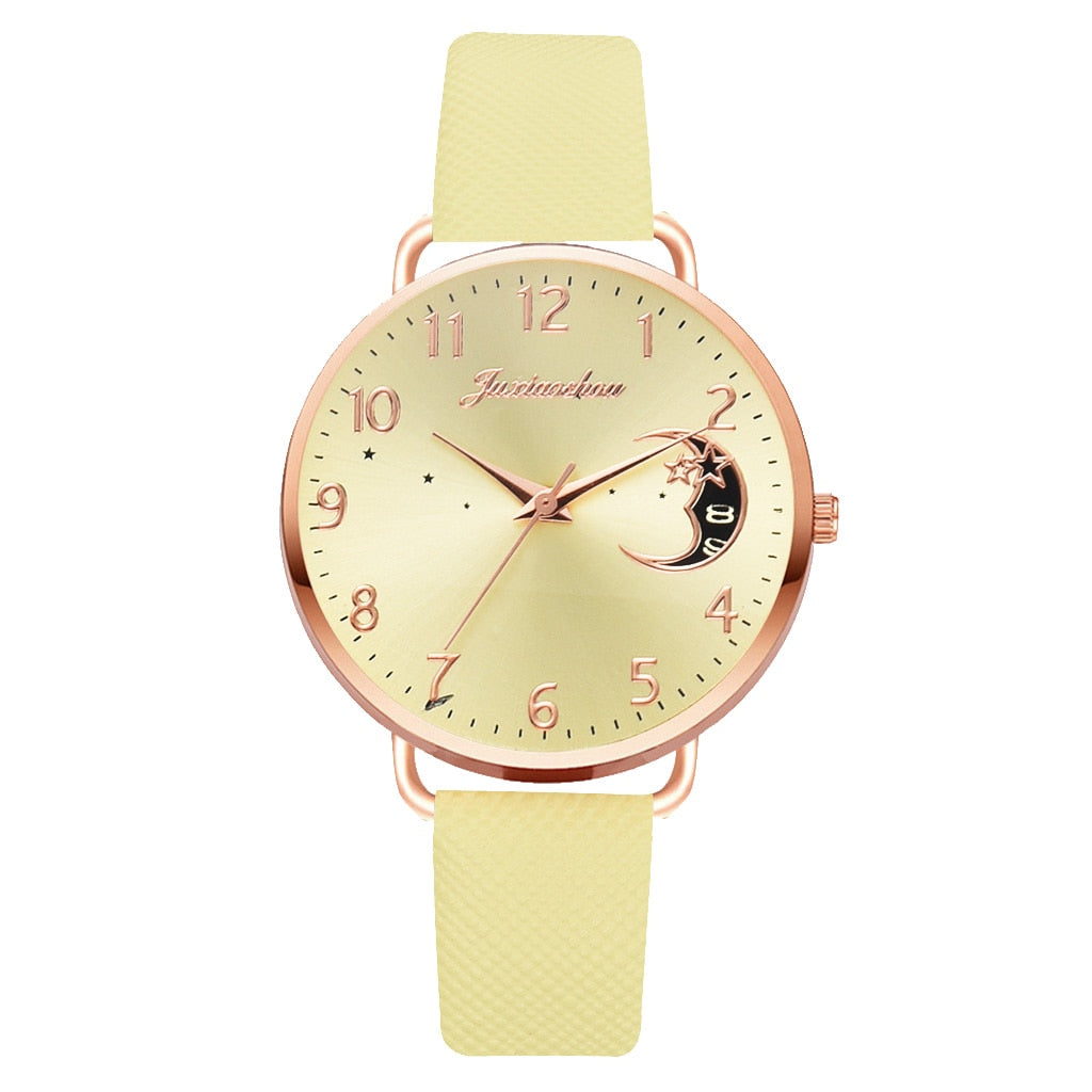 Women Watch Moon Numbers Dial Bracelet