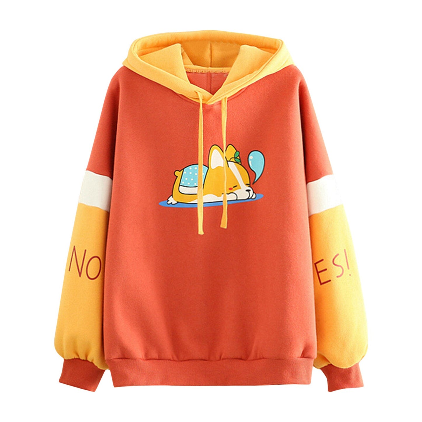 Cartoon Animal Corgi Dog Hooded Long-sleeve Hoody