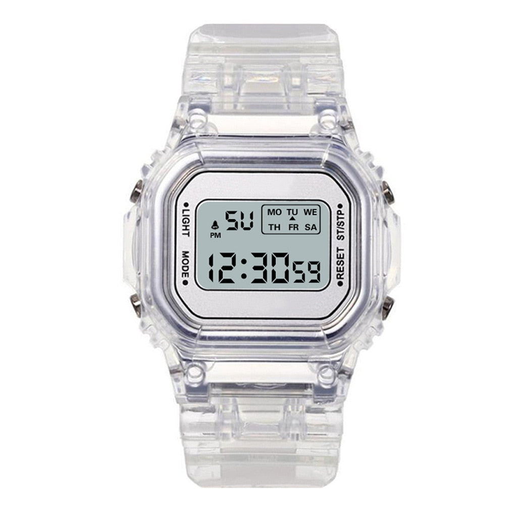 New Fashion Transparent Digital Watch Square