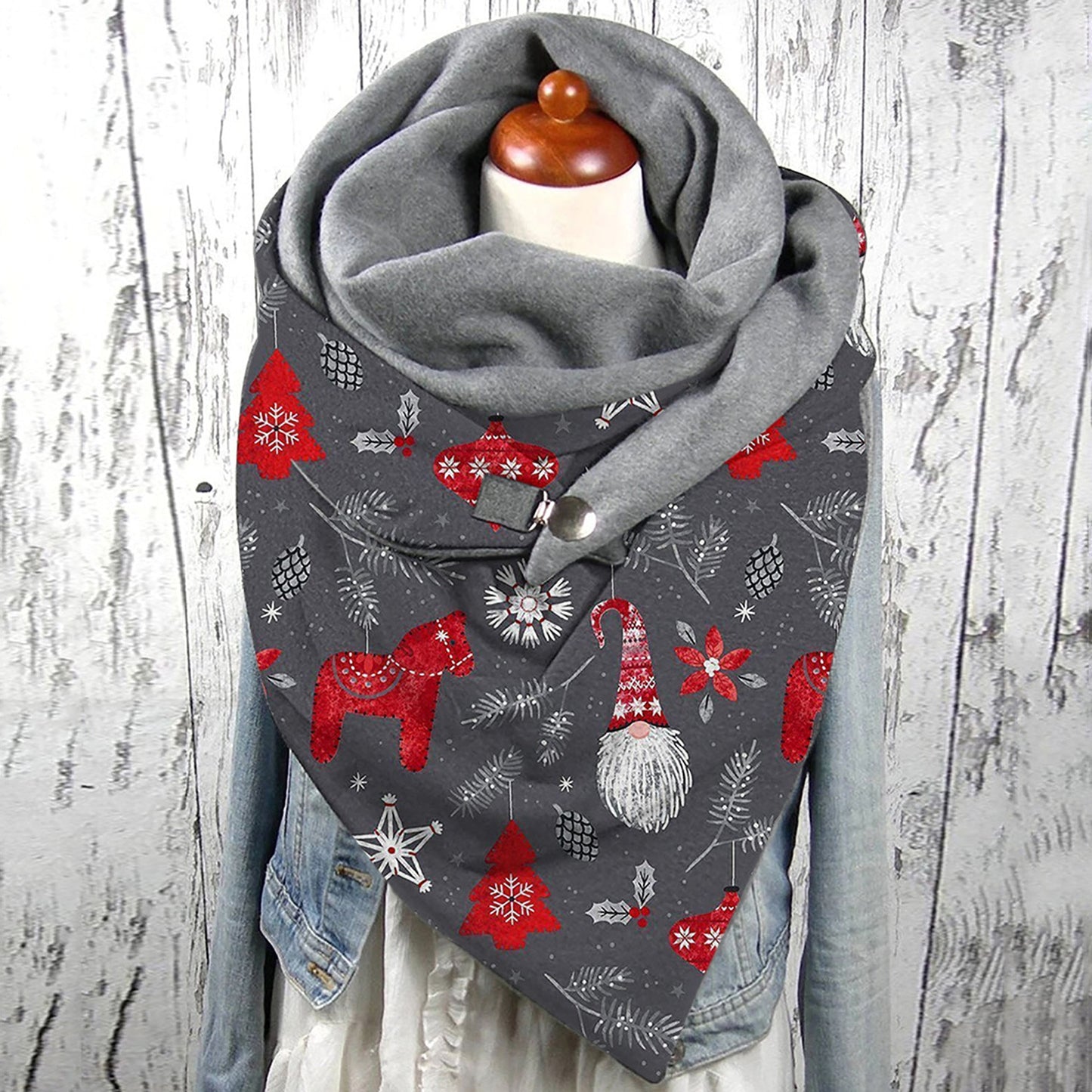 Scarf Christmas Printing Fashion Winter Warm Scarf Women