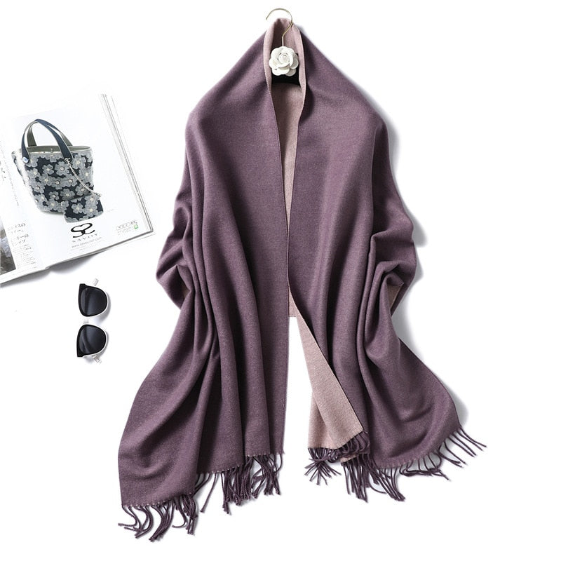 Winter Cashmere Scarf Women Thick Warm Shawls Wraps