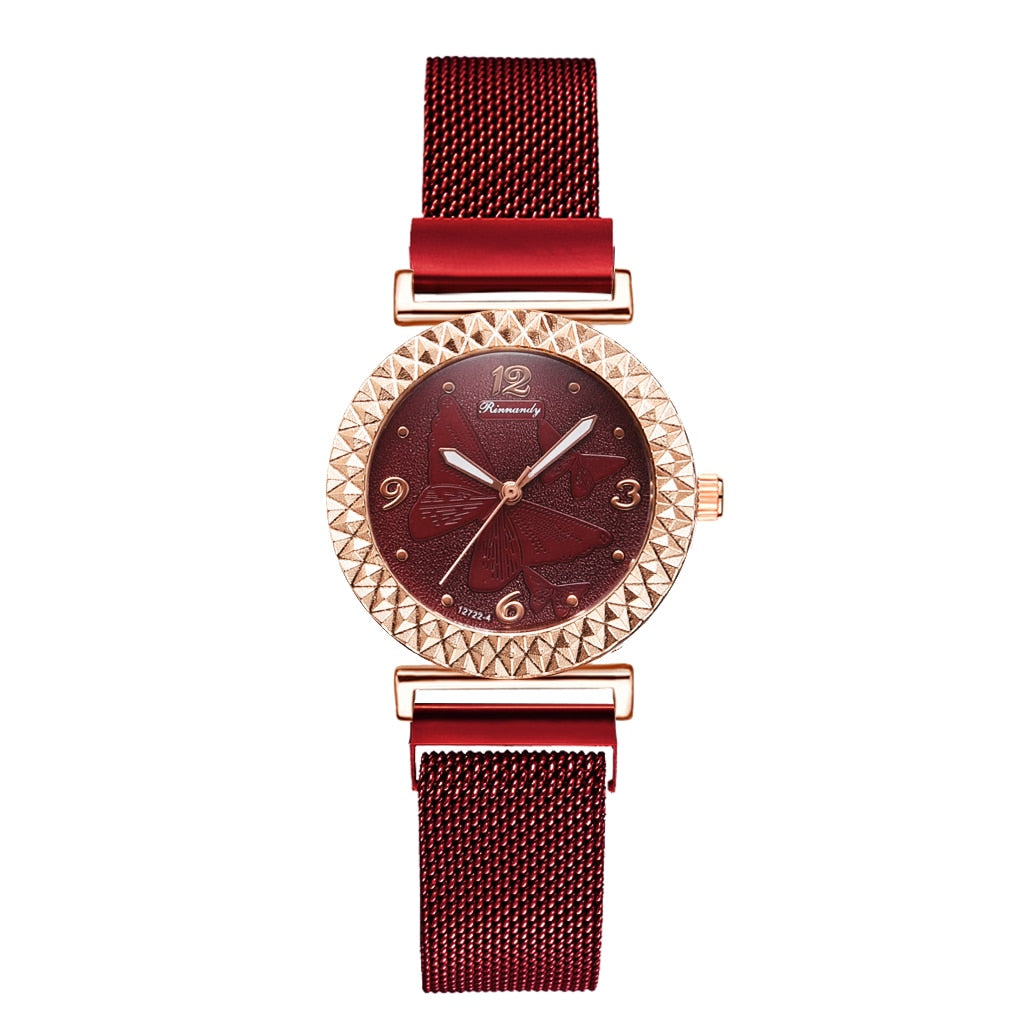 5PCS Women Watch Set Luxury Rose Gold