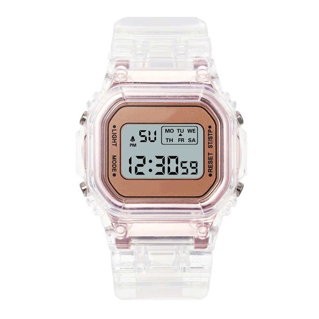 New Fashion Transparent Digital Watch Square