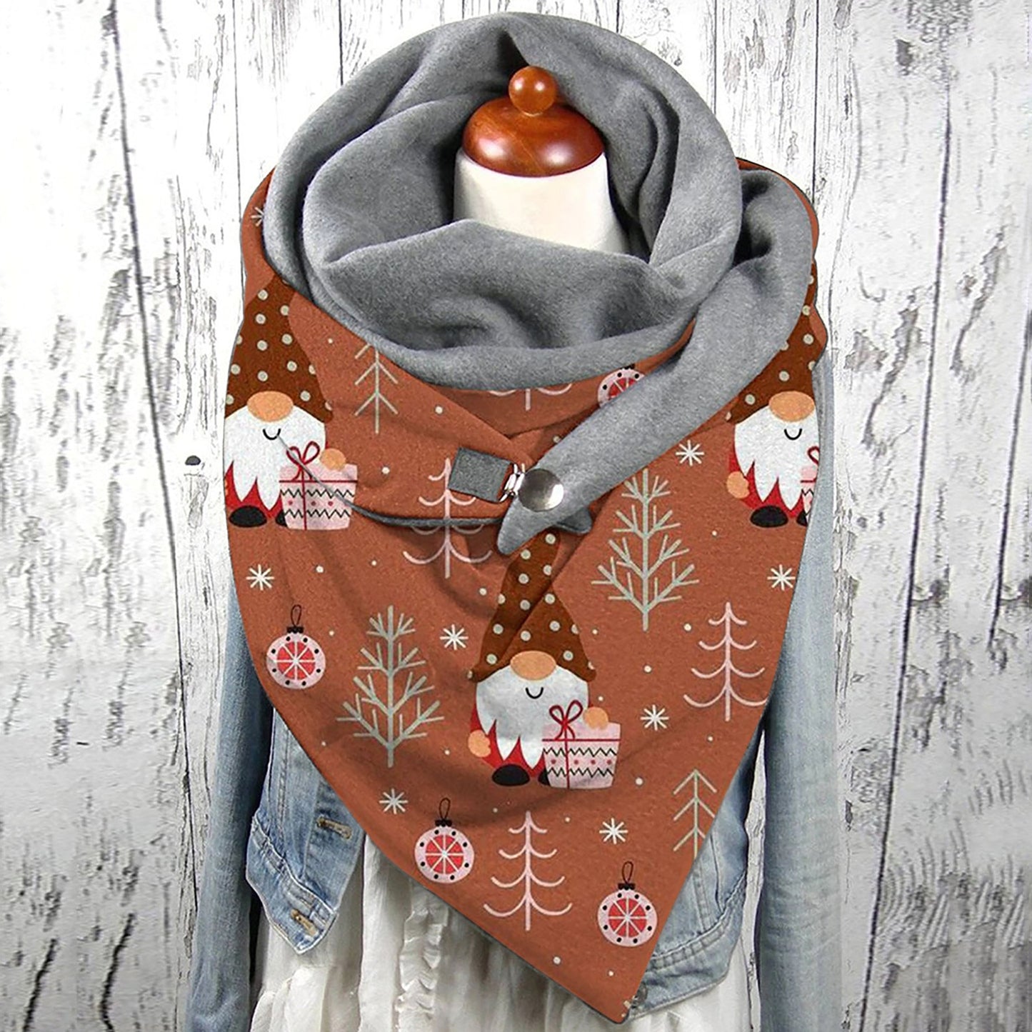 Scarf Christmas Printing Fashion Winter Warm Scarf Women