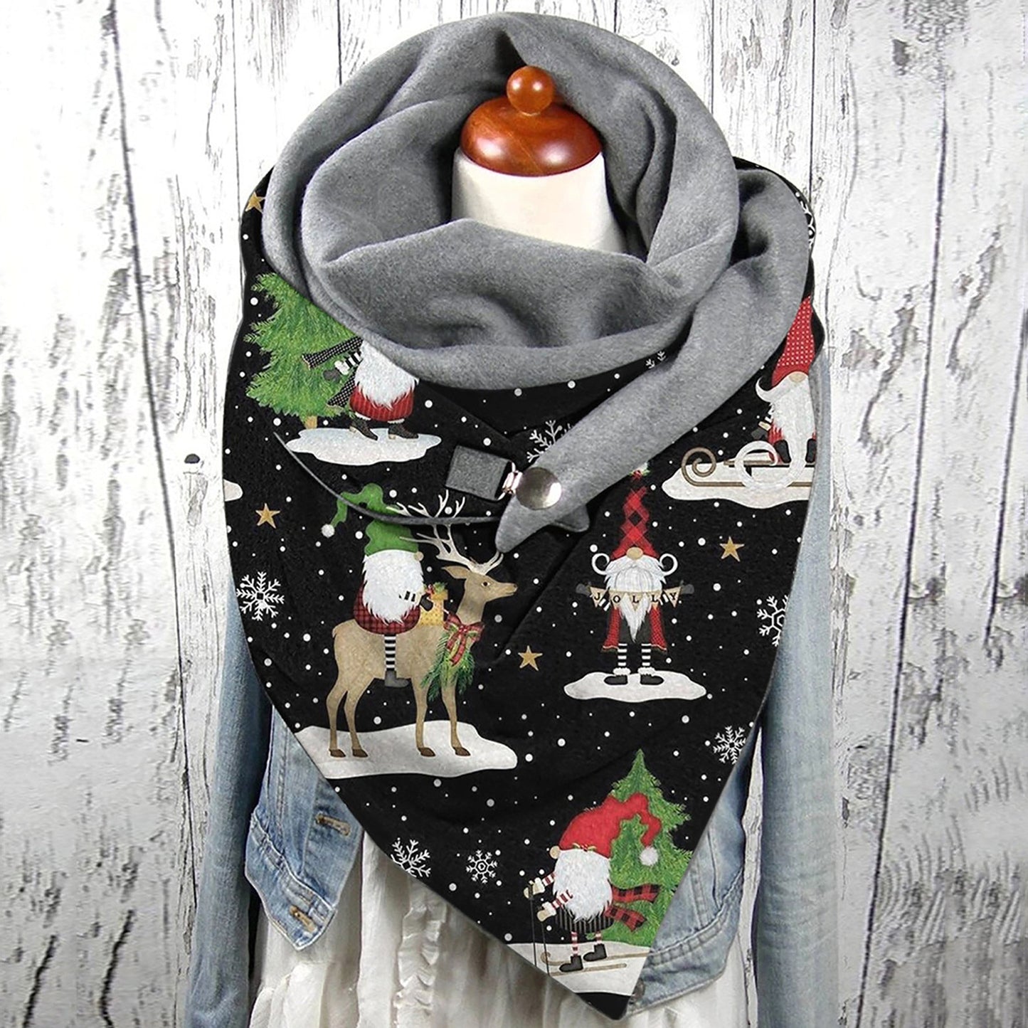 Scarf Christmas Printing Fashion Winter Warm Scarf Women