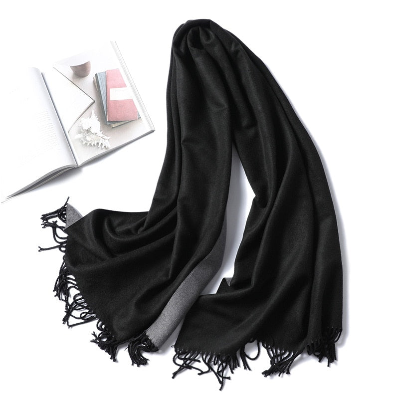 Winter Cashmere Scarf Women Thick Warm Shawls Wraps