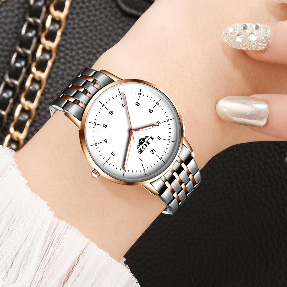 LIGE Luxury Fashion Women Watches Waterproof