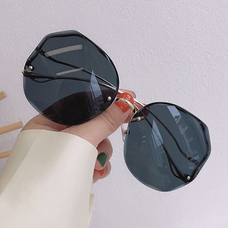 Irregular Round Sunglasses Women Brand