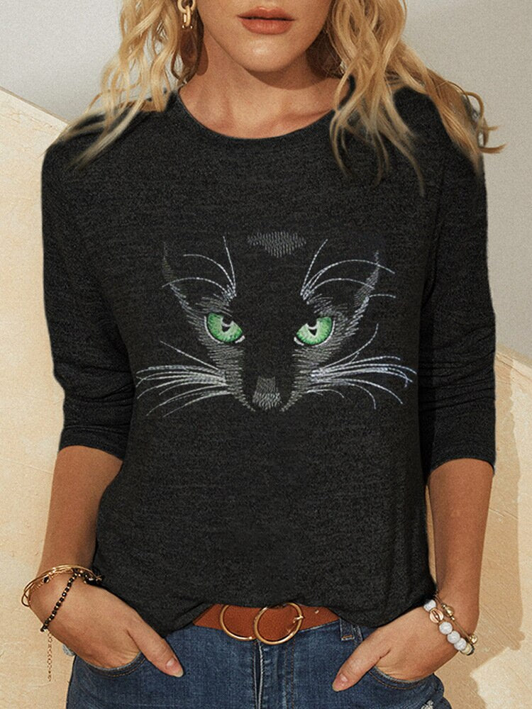 Explosive Cute Cat 3D Printing Casual Loose Women T Shirt