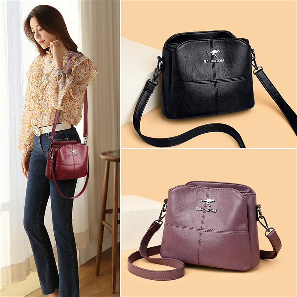 Women Embroidery Tote Bag High Quality Leather