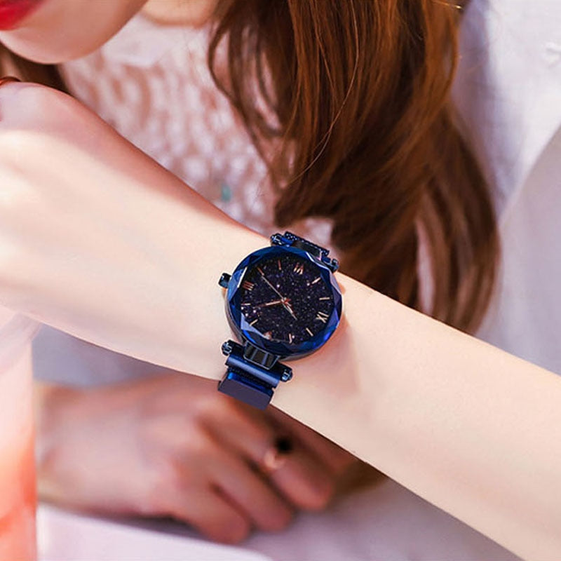 Starry Sky Women Watch Fashion Elegant Magnet