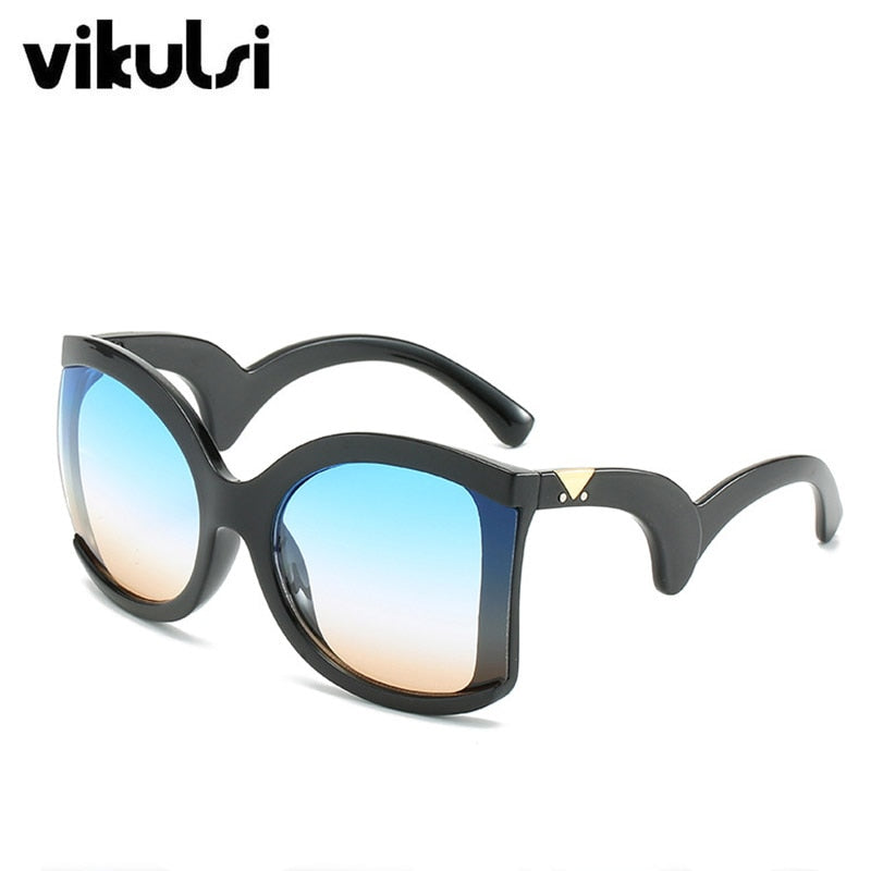 Unique Oversized Woman Sunglasses Black