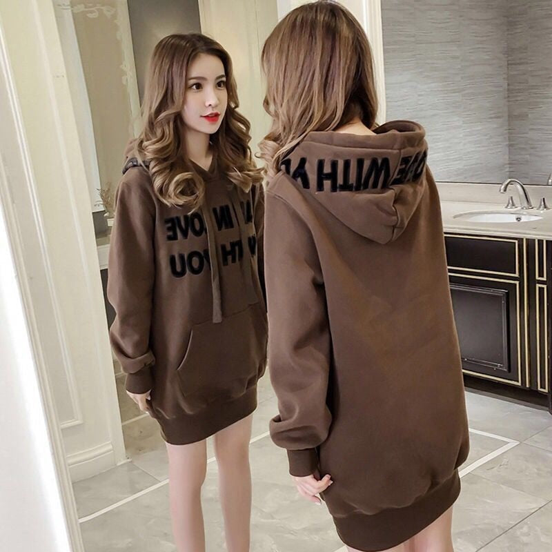 Harajuku Korean Loose Tops Female Casual Hoodie