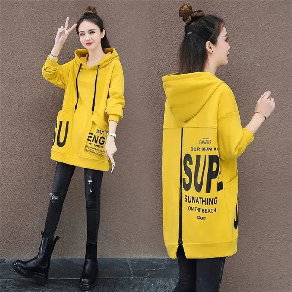 Harajuku Korean Loose Tops Female Casual Hoodie