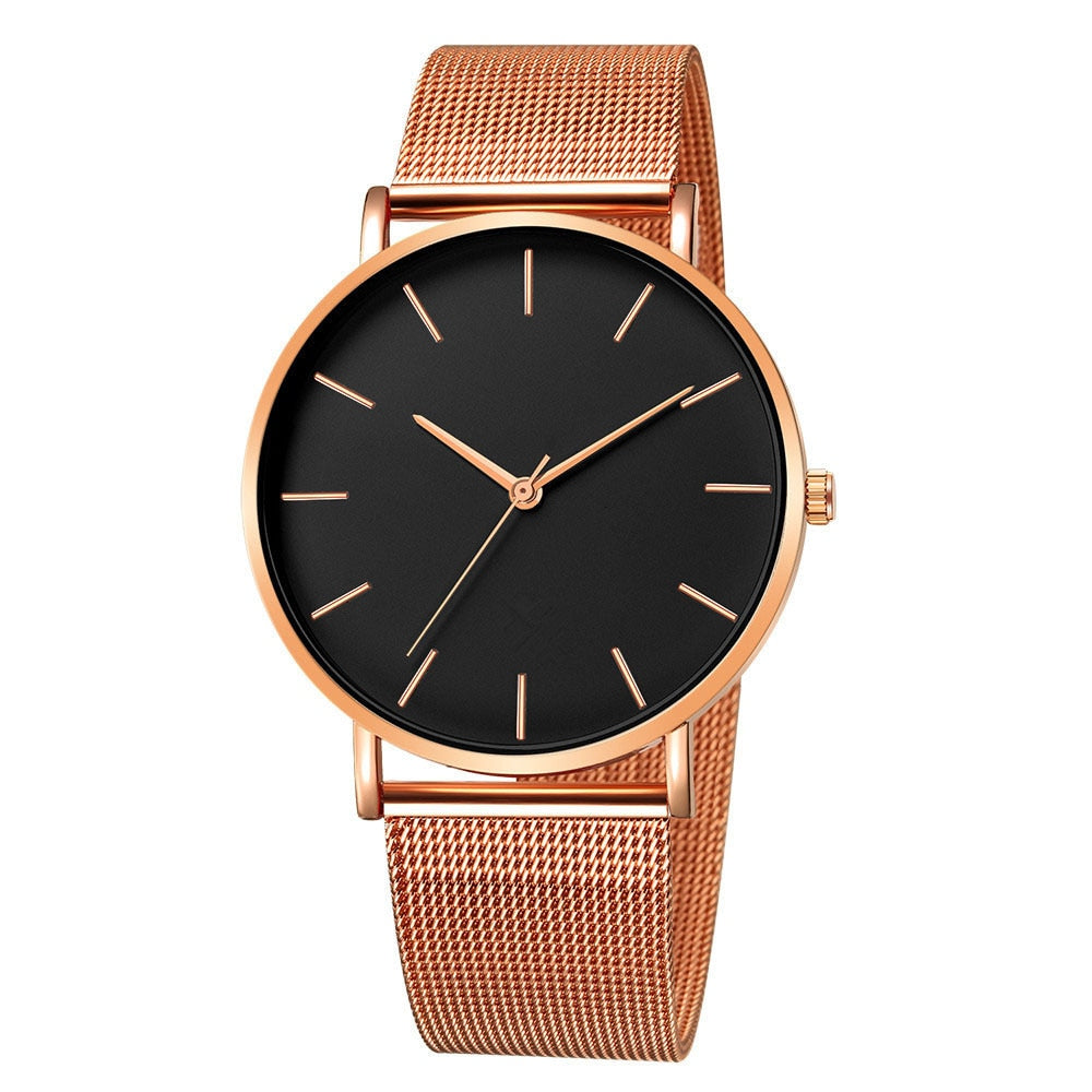 Women Watch Rose Gold Montre Femme Mesh