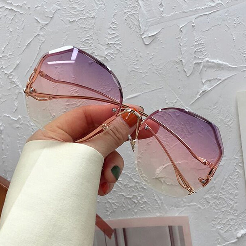 Irregular Round Sunglasses Women Brand