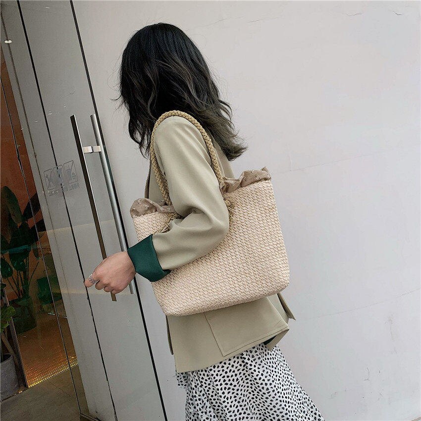 Fashion Rattan Woven Women Handbag Summer