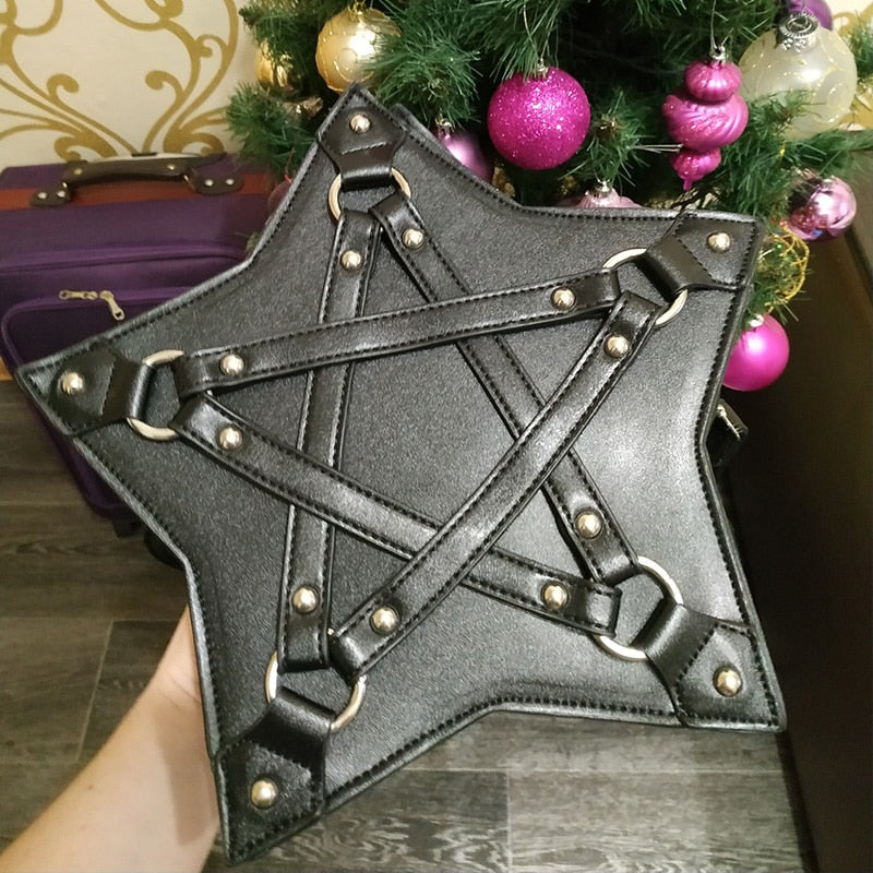 JIEROTYX Dark Gothic Pentagram Shoulder Bag