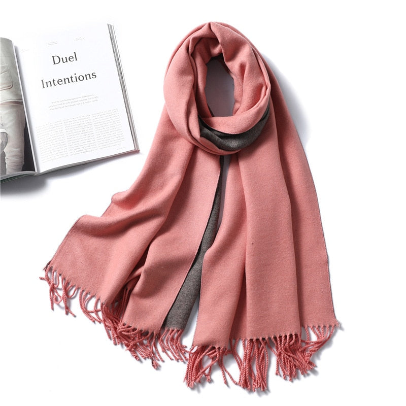 Winter Cashmere Scarf Women Thick Warm Shawls Wraps