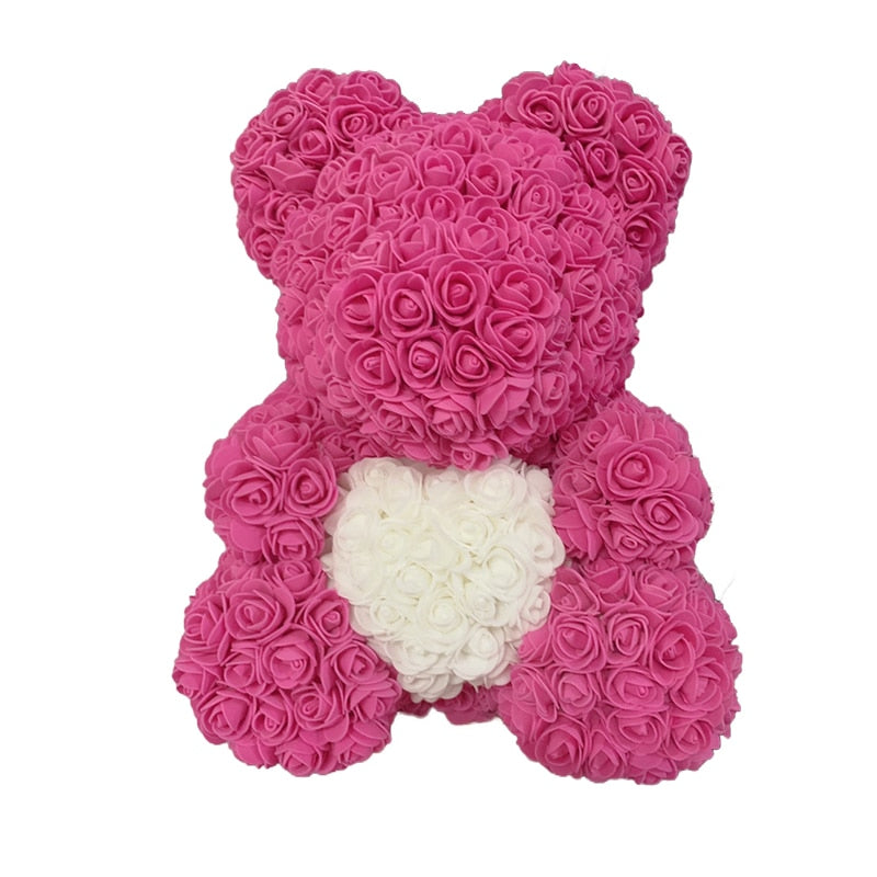 Rose Bear Heart Artificial Flower Rose Teddy Bear For Women Valentine&#39 Gift