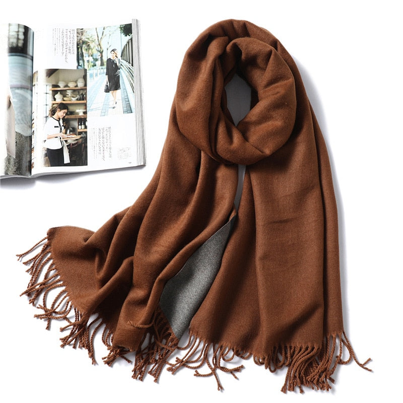 Winter Cashmere Scarf Women Thick Warm Shawls Wraps