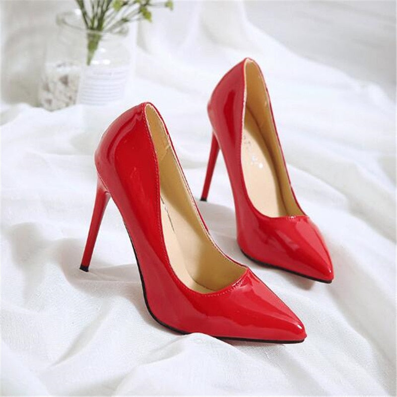 Women Shoes Pointed Toe Pumps Patent Leather