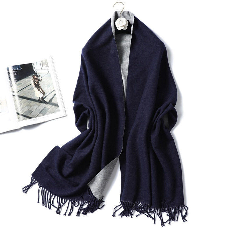 Winter Cashmere Scarf Women Thick Warm Shawls Wraps