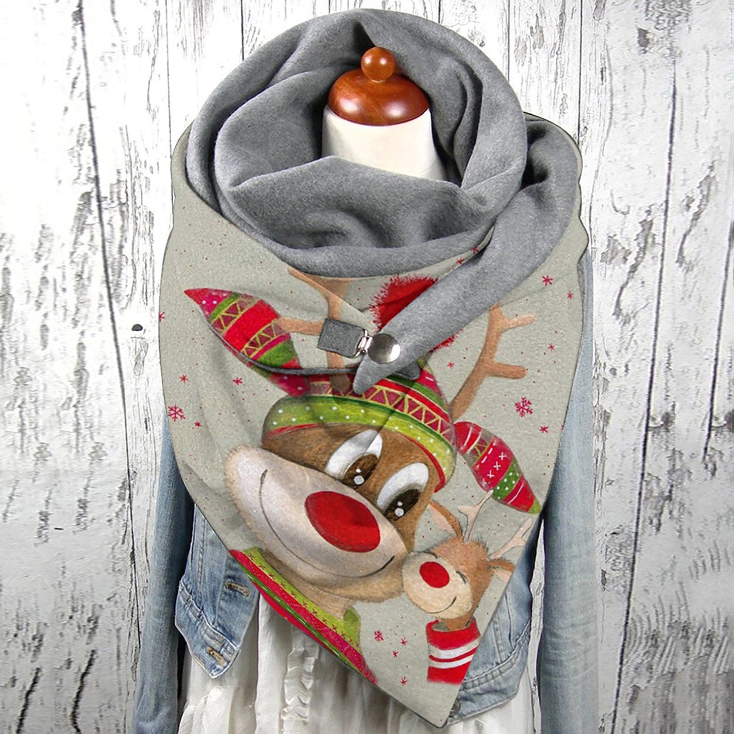 Scarf Christmas Printing Fashion Winter Warm Scarf Women