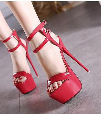 Aneikeh Ankle Strap Heels Platform Sandals