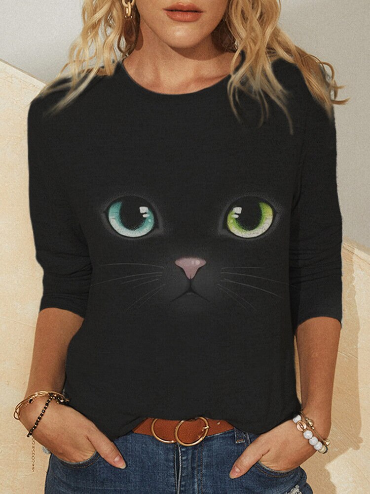 Explosive Cute Cat 3D Printing Casual Loose Women T Shirt