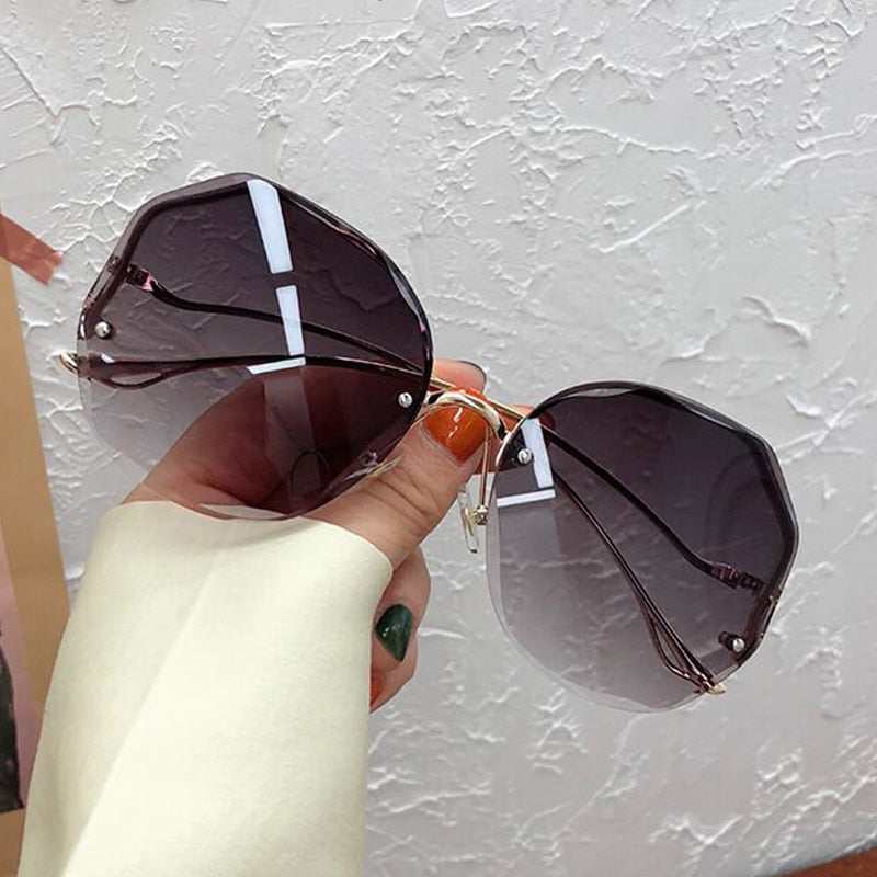 Irregular Round Sunglasses Women Brand