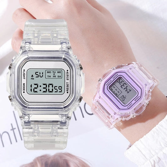 New Fashion Transparent Digital Watch Square