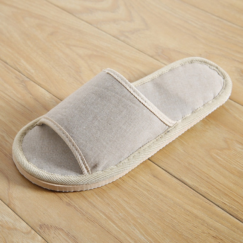 LEEMEIMEI Natural Flax Home Slippers Indoor