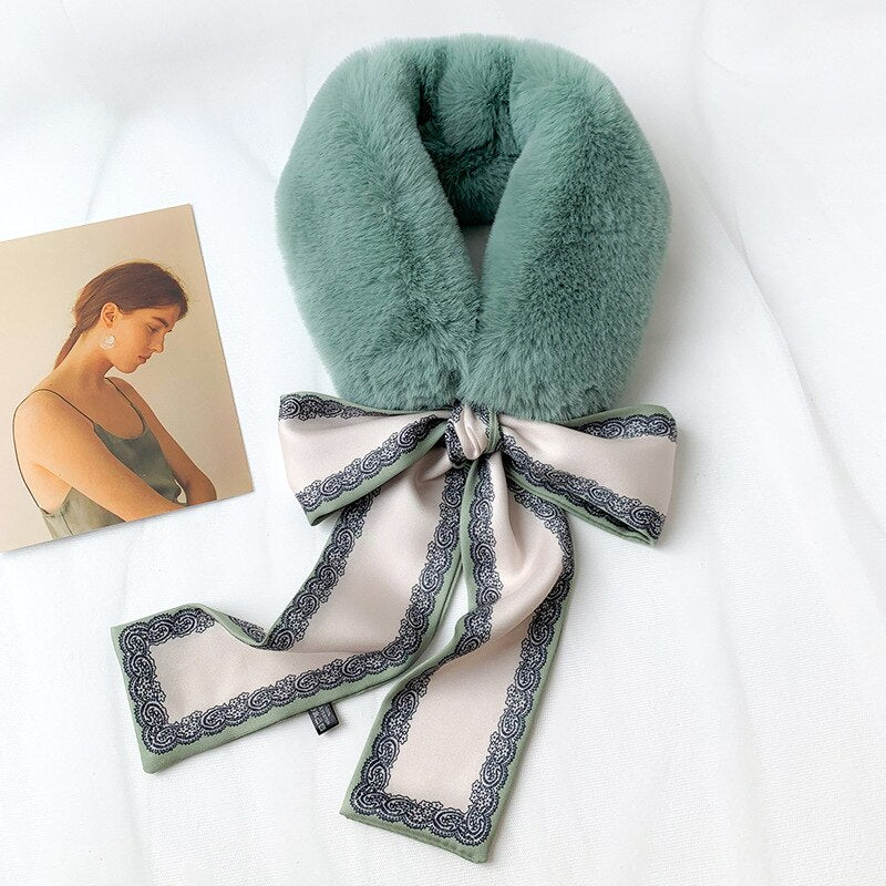 New Fashion Soft Women Faux Rabbit Fur Collar Scarf