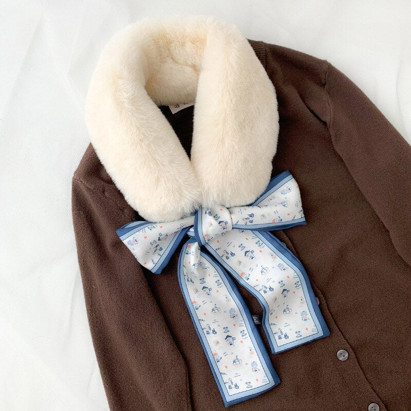 New Fashion Soft Women Faux Rabbit Fur Collar Scarf