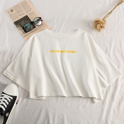 T-Shirts Short Sleeve Basic Tees Women Simple Casual