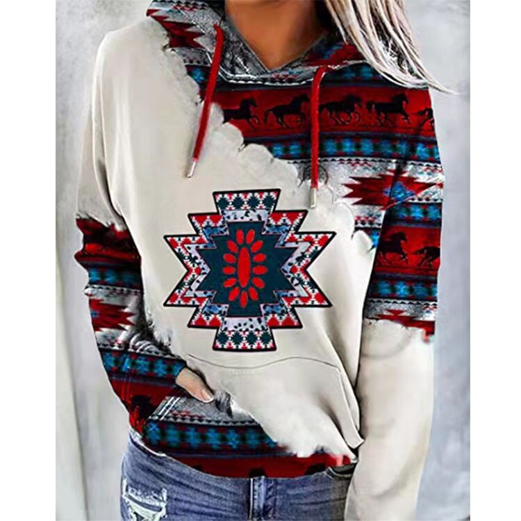 Women Hood Sweatshirts Winter Spring Patchwork