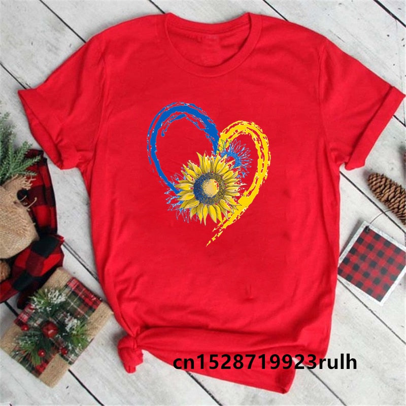 Cool Ukraine Flag Sunflower Ukrainian Print T Shirt